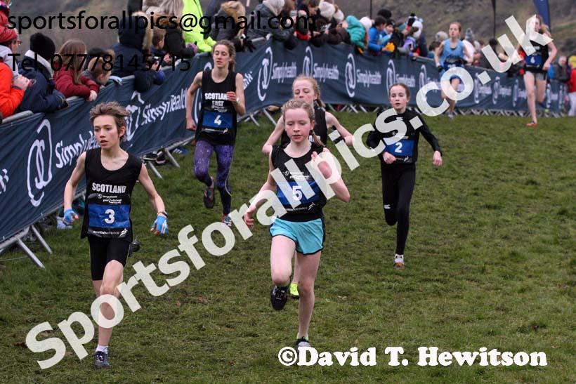 Inter District girls under-13s, 2018 Simplyhealth Great Edinburgh International XCountry. Photo: David T. Hewitson/Sports for All Pics